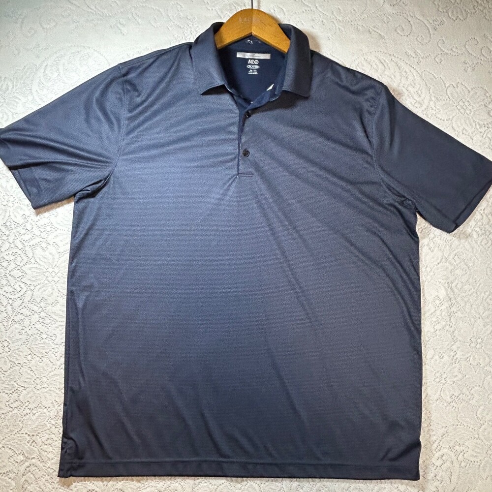 Greg Norman ML75 PlayDry Golf Polo Shirt Navy Blue Men's XL Polyester